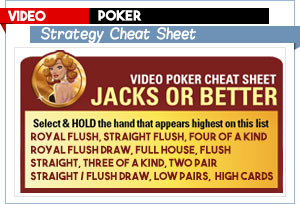 feuille de triche de vidéo poker