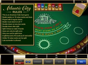 règles du blackjack à Atlantic City