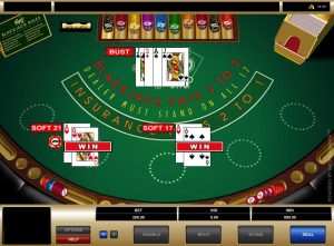 capture d'écran du blackjack sur le strip de Vegas
