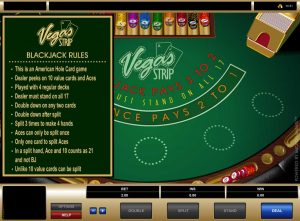 règles du blackjack sur le strip de Vegas